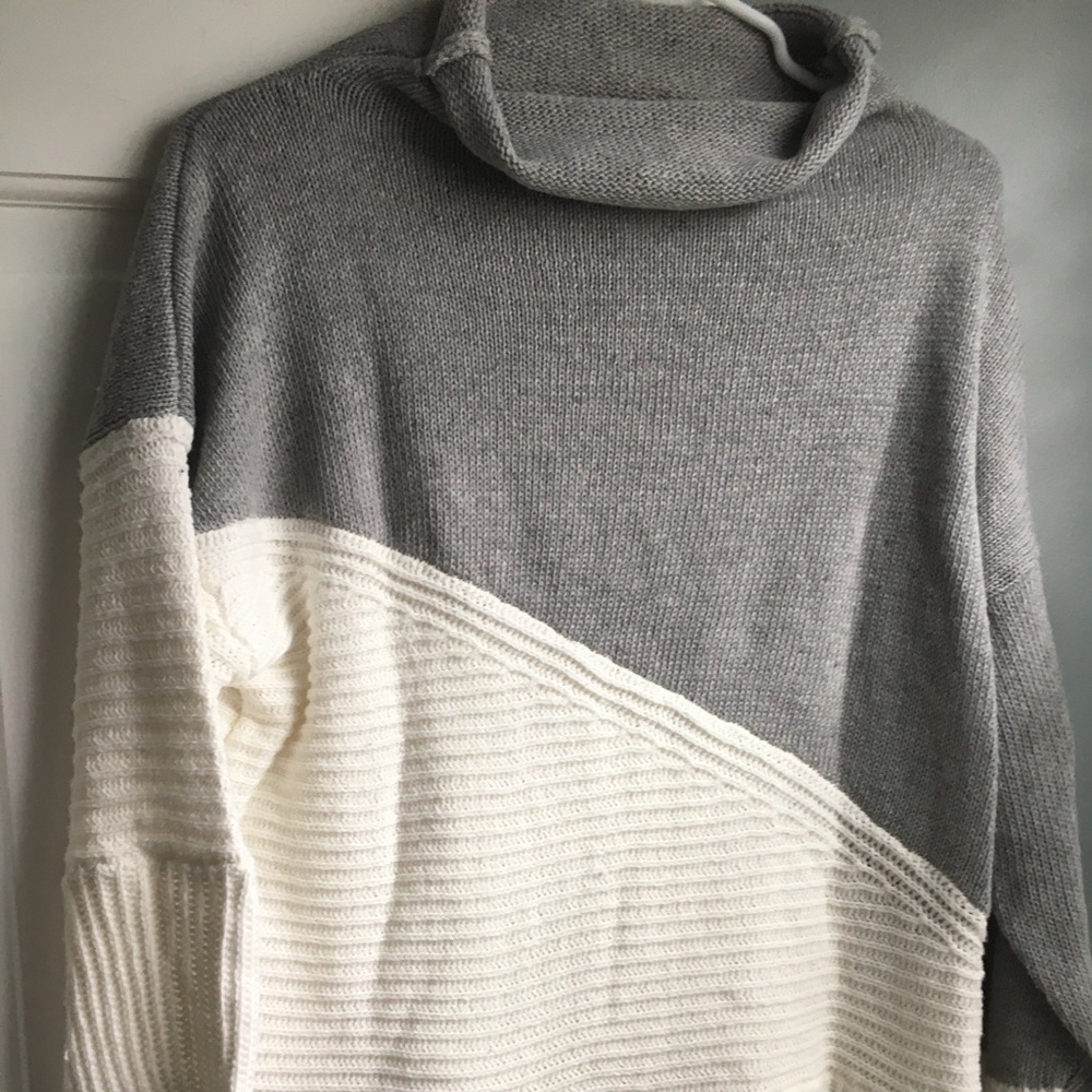 Patchwork Half Turtleneck Pullover - image 1